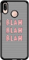 Casimoda® telefoonhoesje - Geschikt voor Huawei P20 Lite (2018) - Blah Blah Blah - Zwart TPU hoesje - Backcover - Zwart - Tekst