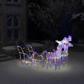 Décorations de Noël rennes et traîneau 160 LEDs 130 cm acrylique
