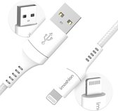 iMoshion Geschikt voor Lightning naar USB A Kabel - 0.5 meter - Oplaadkabel geschikt voor iPhone 11/12/13/14 - Stevig gevlochten materiaal - Wit
