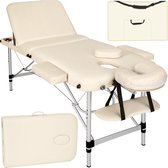 Table de massage mobile en aluminium 3 zones beige + sac de transport