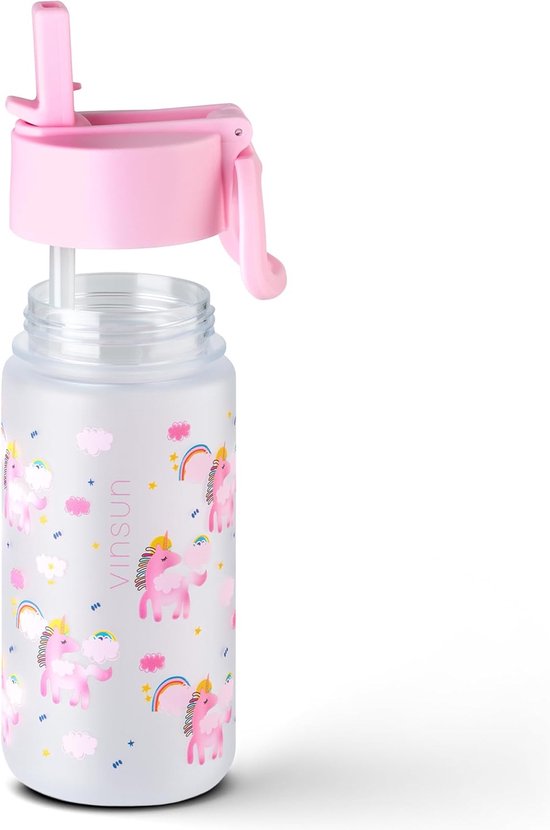 Gourde paille sans BPA enfant paille 450ml en Tritan