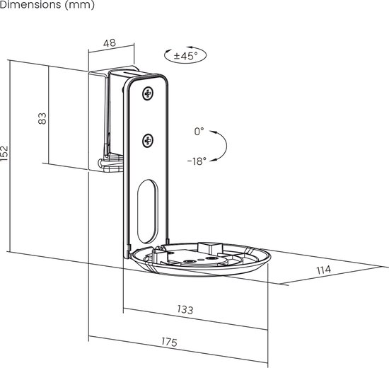 Muurbeugel voor Sonos Era 100 - Draai- en kantelbaar Zwart — afbeelding 2