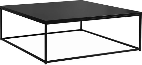sweeek - Table basse, industrielle, design métal noir L 100 xl 100 x h 36cm