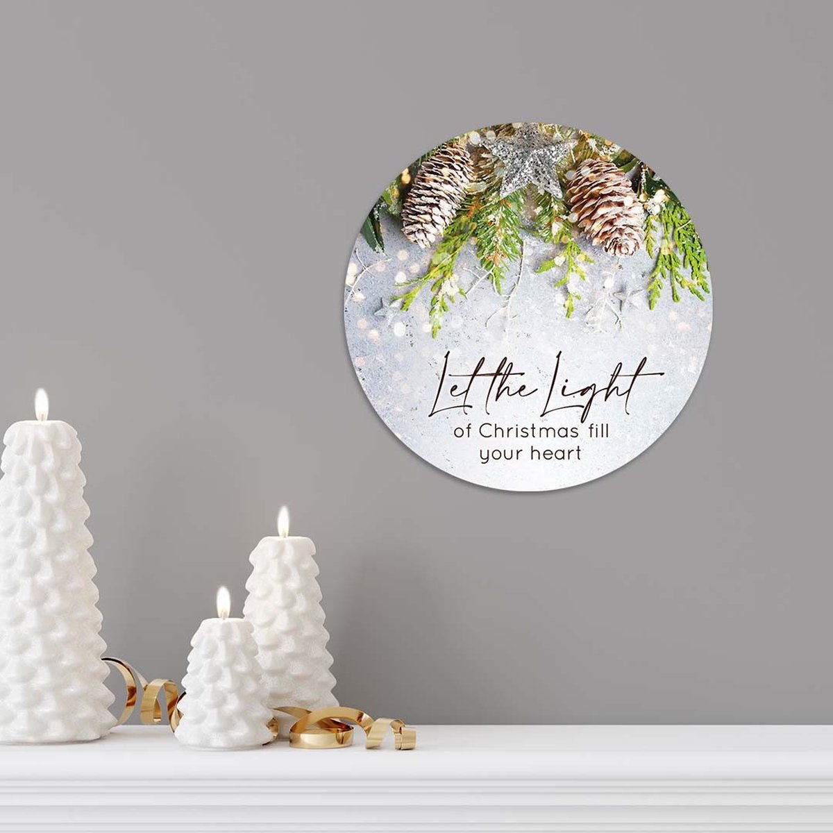 Kerstcirkel ' Let the light' - Christelijk - MajesticAlly