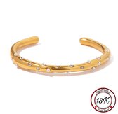 Borasi Mini Parel Manchet Armband | 18k Goldplated | Roestvrij Staal | Geschikt Voor Elke Polsmaat | Best Verkochte Sieraden | Vrouwen Cadeau