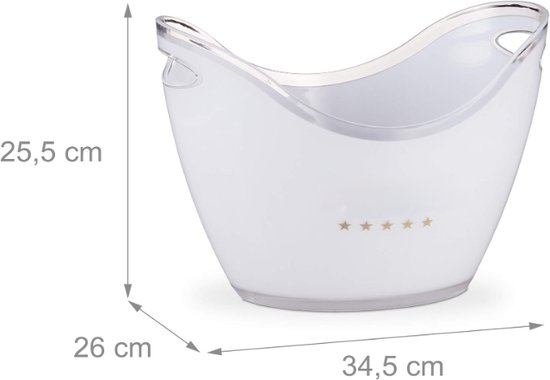 Relaxdays Seau à glaçon, champagne premium, volume 6 litres, rafraîchir