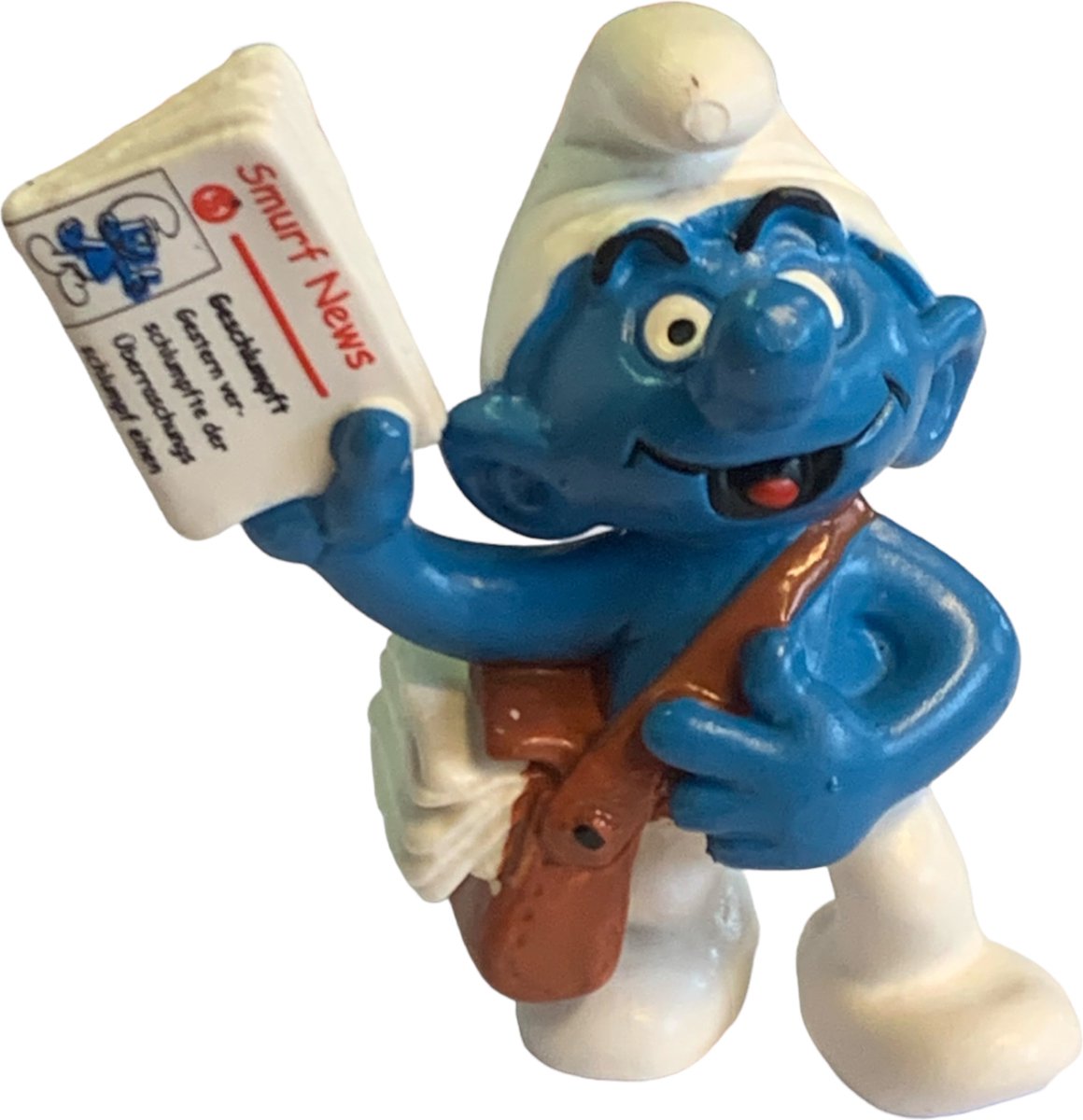 Schleich speelfiguur - smurf als krantenbezorger - De Smurfen - 20458 - 6 cm