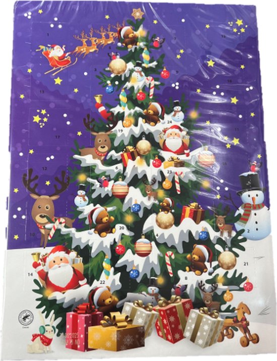 Kerstman Advent Calender - 24 Mini Chocelades - Assorti - Christmas Countdown.