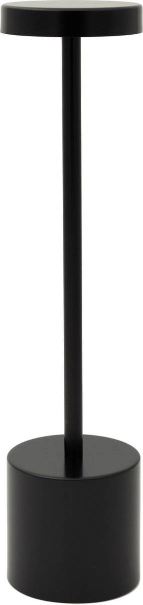 Luxus Europe - Draadloze Tafellamp Touch - Emilie - Zwart - 34cm - Tafellamp Slaapkamer - Decoratieve tafellamp - Oplaadbaar - Dimbaar