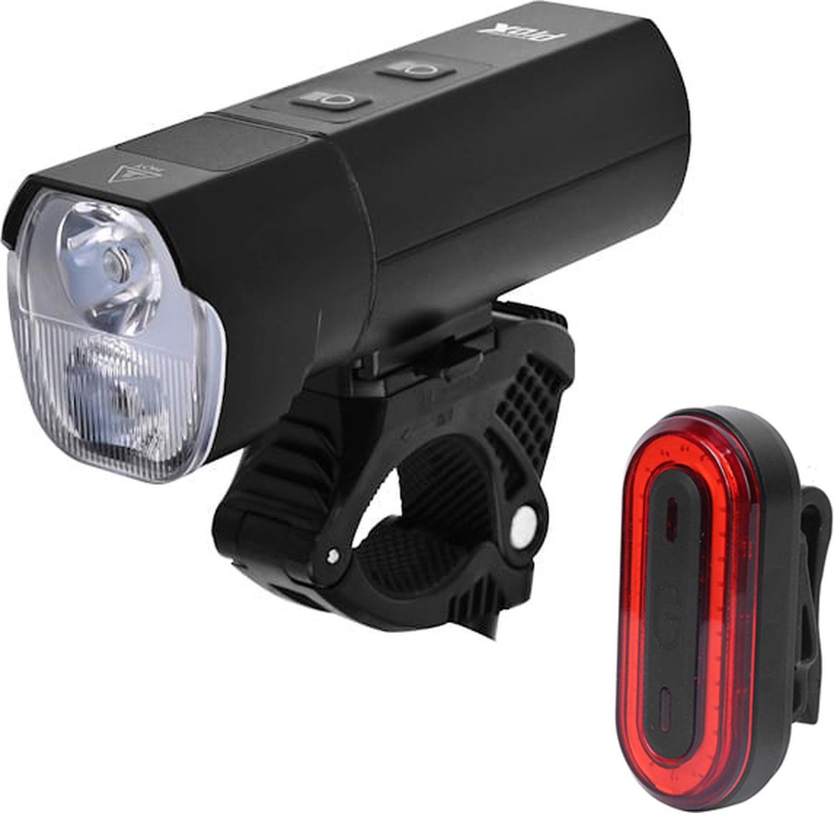 Fietsverlichtingsset 1200 en 100 Lumen - Voorlicht en Achterlicht - USB Oplaadbaar