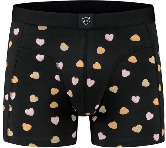 A-dam Candy Hearts - Boxershort - Katoen - Onderbroek - Ondergoed - Heren - Zwart - S