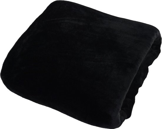 Heerlijk Zacht - Fleece Deken - Plaids - 150x200 cm - 300 gsm - Zwart - Deken Fleece - Mooie Kwaliteit