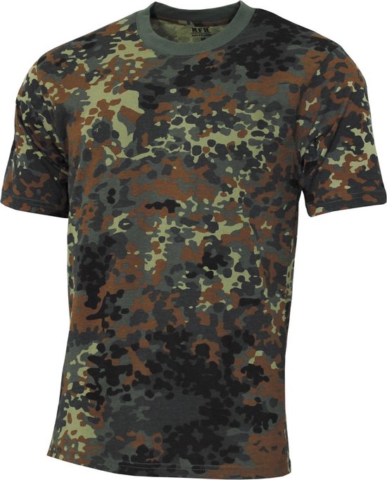 MFH US T-shirt "Streetstyle" - Outdoorshirt - Bundeswehr camo - Vlekkencamouflage - 145 g/m² - MAAT S