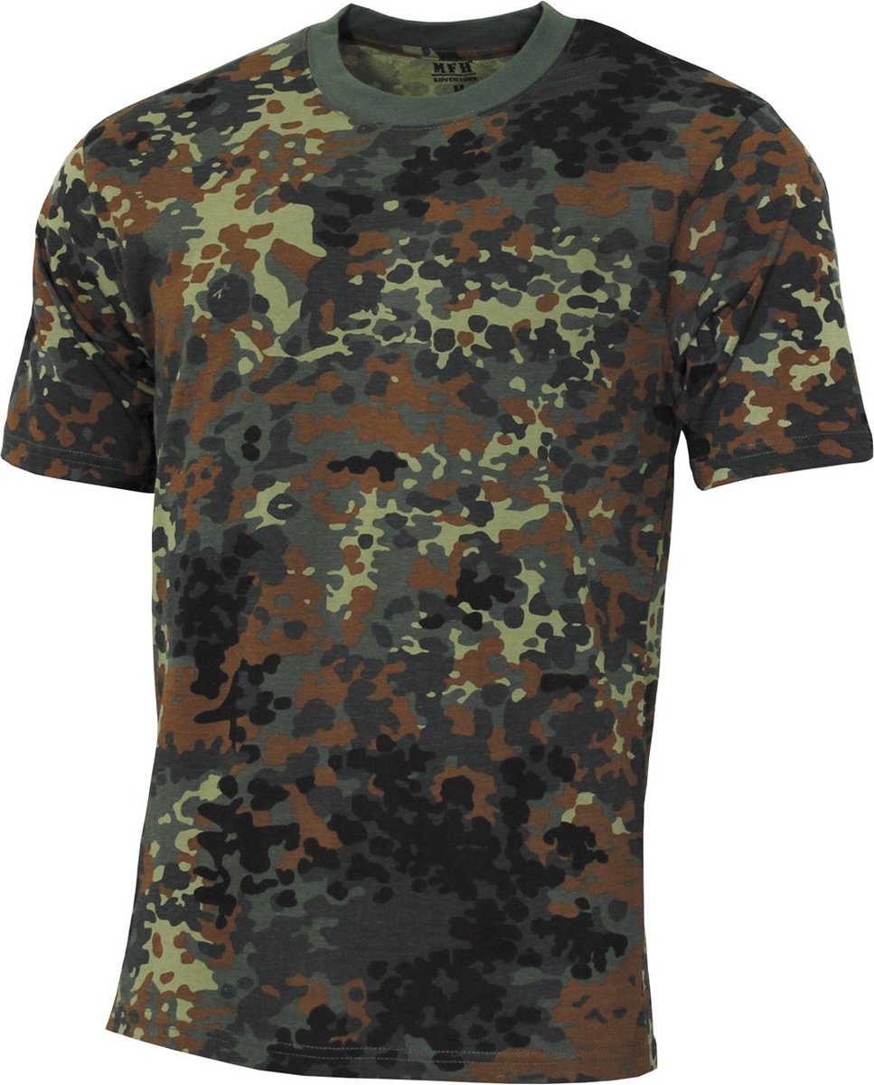 MFH US T-shirt “Streetstyle” Outdoorshirt Bundeswehr camo Vlekkencamouflage 145 g/m² Bw Vlekcamouflage
