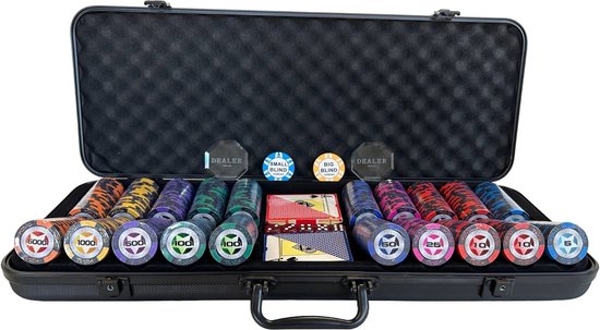 Pegasi 5 En 1 Casino Set – Roulette, Poker, Black Jack, Craps, Dés – Tapis Double Face 58x46 Cm