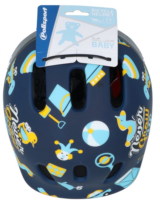Polisport Kinderhelm Toys-2 XXS 44-48 Mat Blauw van Polisport — afbeelding 3