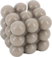 Kaars bubbel cube taupe