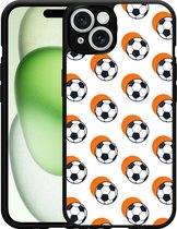 Cazy Hardcase Hoesje geschikt voor iPhone 14 Soccer Ball Orange