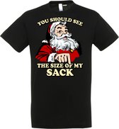 T-shirt You Should See The Size Of My Sack | Foute Kersttrui Dames Heren | Kerstcadeau | Kerstpakket | Zwart | maat 4XL