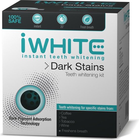 iWhite Dark Stains Whitening Kit met 10 ready-to-use mondstukken - Whitening kit om vlekken veroorzaakt door koffie, thee, tabak en rode wijn te verwijderen