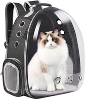 Cat Pet Carrier Backpack Front Bag for Small Medium Cats Puppy Dogs (Black)
