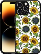 Cazy Hardcase Hoesje geschikt voor iPhone 14 Pro Max Sunflowers