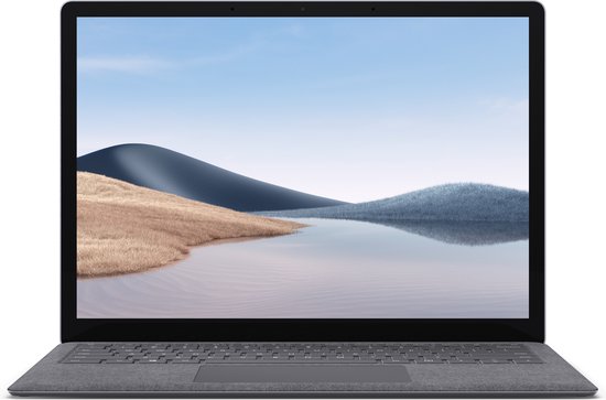 Platina Microsoft Surface Laptop 4 met 13,5-inch touchscreen.
