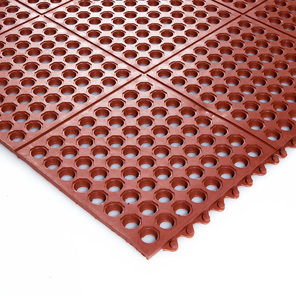 Rubbermagazijn Anti vermoeidheidsmat - Rood - 90x90cm - Schakelbaar - Werkplaatsmat