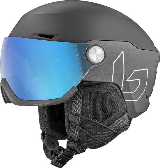 Bollé V-Ryft Pure Skihelm met vizier 2023 | Photochromic Blue Cat.1-3 | Black Coal Matte | Maat: 52 - 55 cm