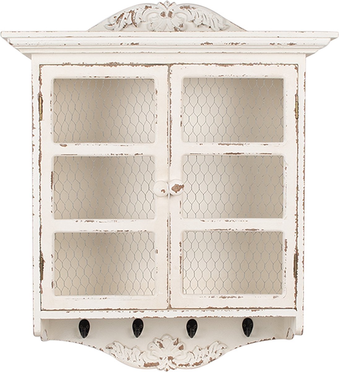 Clayre & Eef Wandkast 56x23x69 cm Wit MDF