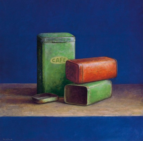 Kunstdruk Jos Van Riswick - Tin Boxes II 50x50cm
