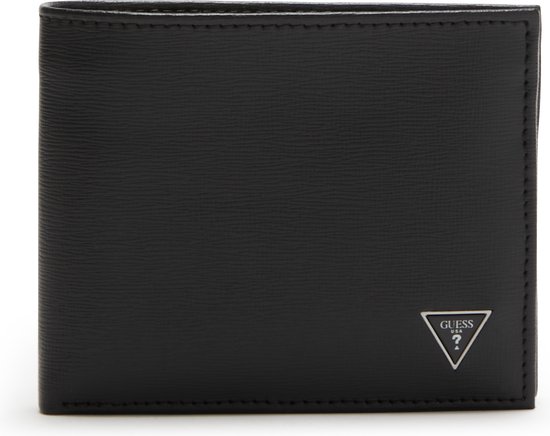 Guess Cert Saffiano Leather Heren Portemonnee - Zwart - One Size