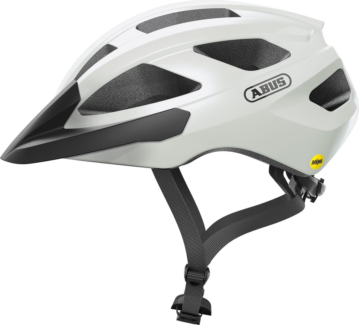 Fietshelm ABUS MACATOR MIPS pearl white L - 58-62 cm - wit - Geschikt voor gebruik op elektrische fietsen - stadsfietsen - 310 g – foto 4