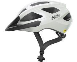 Fietshelm ABUS MACATOR MIPS pearl white L - 58-62 cm - wit - Geschikt voor gebruik op elektrische fietsen - stadsfietsen - 310 g