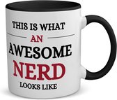 Akyol - an awesome nerd koffiemok - theemok - zwart - Nerd - echte nerds - school - verjaardagscadeau - kado - gift - 350 ML inhoud