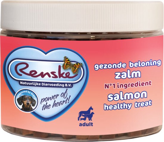 Renske Gezonde Beloning Mini Hartjes Hond Zalm 300 gr
