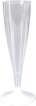 champagneglas onbreekbaar, reusable, pS, 138ml, transparant, op witte voet (12 stuks)