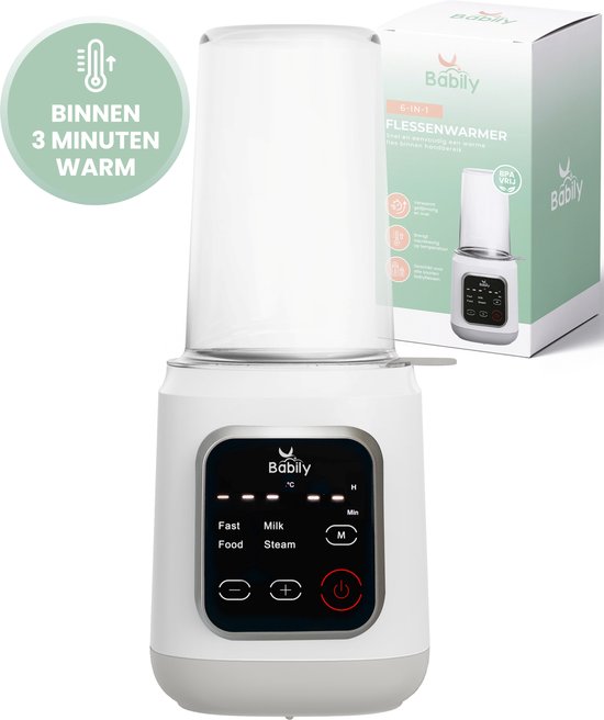 Babily 6-in-1 flessenwarmer - zeer snel warm - flesverwarmer -...