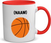 Akyol - basketbal mok met eigen naam koffiemok - theemok - rood - Basketbal - basketballer - sport - 350 ML inhoud