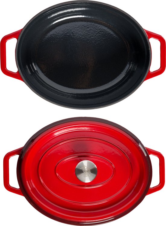 Basics Ronde kookpan van geëmailleerd gietijzer, 5,6 l, blauw