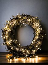 WinQ ! - Guirlande Or avec 90 lumières LED et clochettes - Longueur 3,95 m - Décorations de Noël lumineuses - Batterie