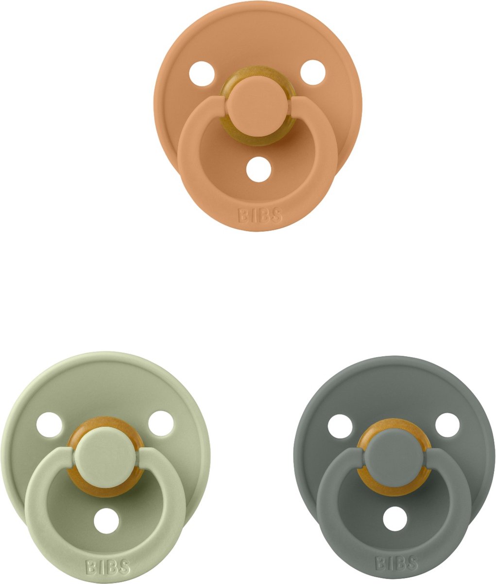 Goedkoopste Bibs fopspeen 6-18 maand set 3 stuks Pumpkin,Pine en Sage maat 2