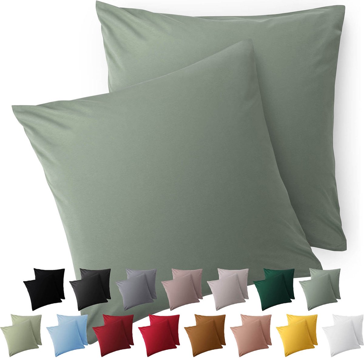 Blumtal Kussensloop Microvezel Kussenhoes 65 x 65 cm - Summer Green - Set van 2