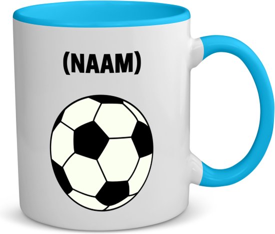 Akyol - tasse de football avec eigen naam tasse à café - tasse à thé - bleu  - Voetbal - joueur de football - sport - contenu 350 ML