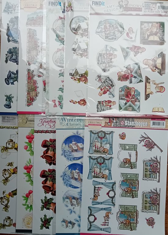 Uitdrukvellen kerst Kerstkaarten maken 10 3D vellen bol