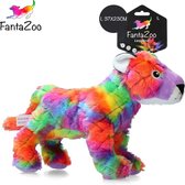 FantaZoo Luipaard kleurrijke en gerecyclede honden knuffel – zeer stevig en zacht – maat L 37x23cm - geschikt voor large hond