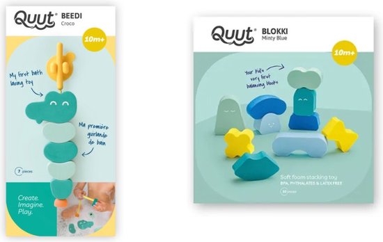 4 Jouets de bain en silicone - Couleurs variées