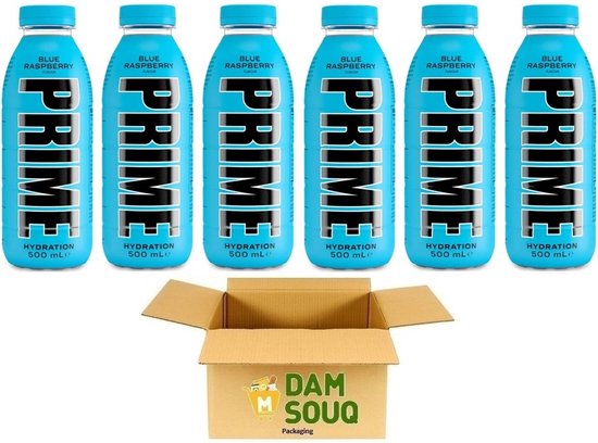 Damsouq® PRIME Hydration Drink Multipak Blue Raspberry Fles (6x500ML) (STATIEGELD FLES)