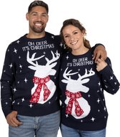 Foute Kersttrui Dames & Heren - Christmas Sweater "Oh Deer, It's Christmas" - Mannen & Vrouwen S - Kerstcadeau