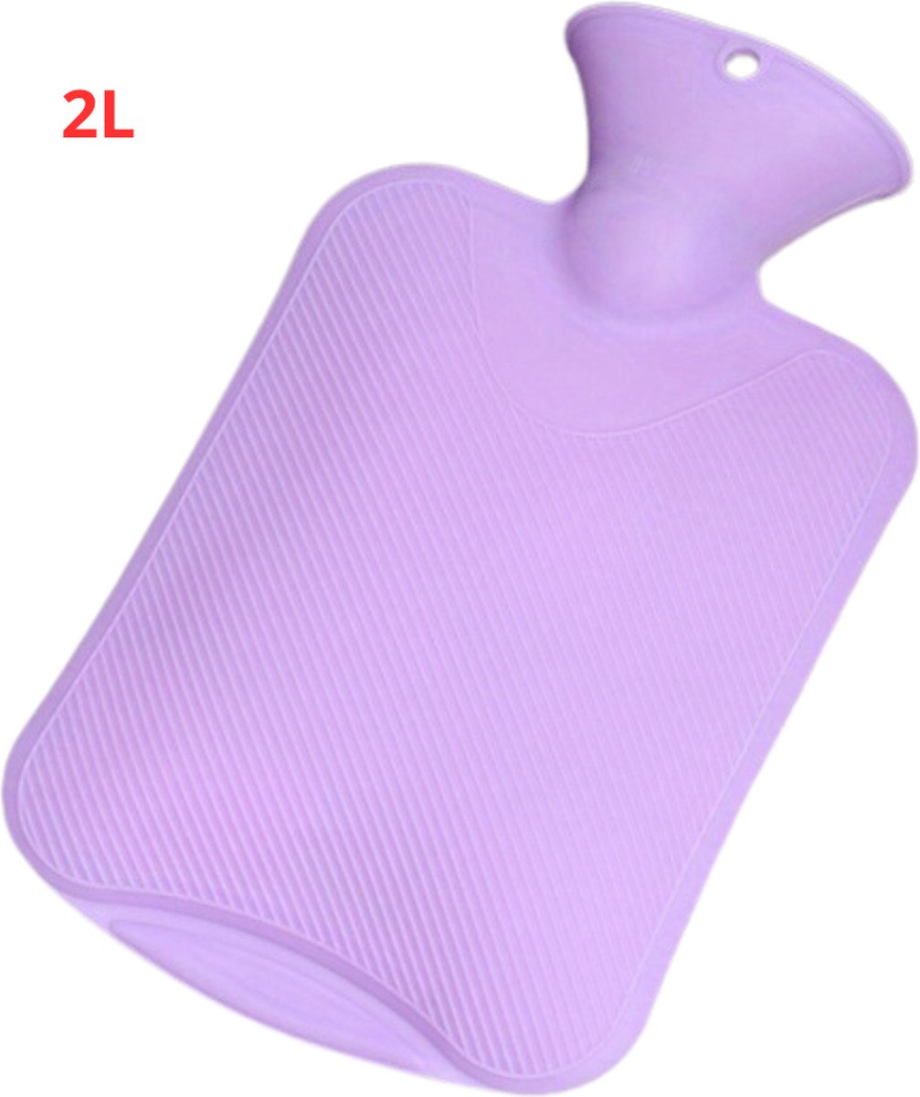 Goedkoopste Warmtekruik - Warmwaterzak Met Hoes - Warmwaterkruik - Warmtekussen - Knuffel Kruik - Bag - Paars - 2 Liter